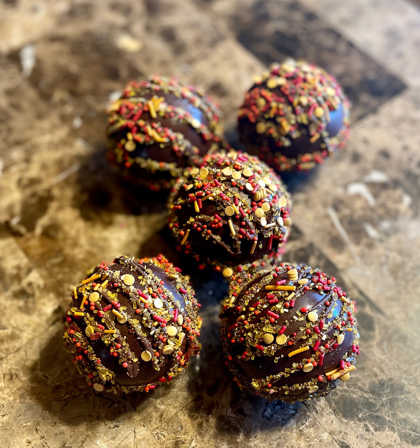 Belgium Hot Chocolate Bomb with Caramel and Mini Marshmallows